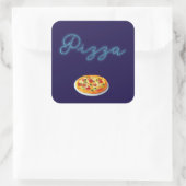 Neon Glow Pizza Sign Quadratischer Aufkleber (Tasche)