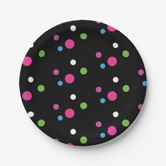 Neon Glow Polka Dots Party Teller (Vorderseite)