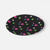 Neon Glow Polka Dots Party Teller (Schrägansicht)