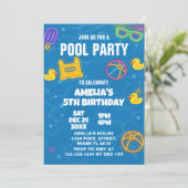 Neon Glow Pool Bash Einladung (Stehend Vorderseite)