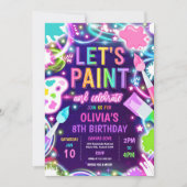 Neon Glow Pottery Painting Geburtstagsparty Einladung (Vorderseite)