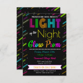 Neon Glow Prom Dance Einladung (Vorne/Hinten)