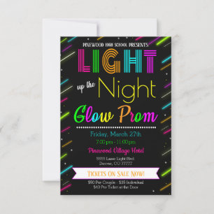 Neon Glow Prom Dance Einladung