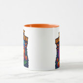 Neon Glow Pumpkin "Happy Halloween" Tasse (Zentrum)