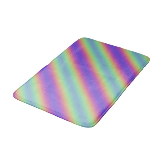 Neon Glow Rainbow Strip Bath Mat Badematte (Schrägansicht)