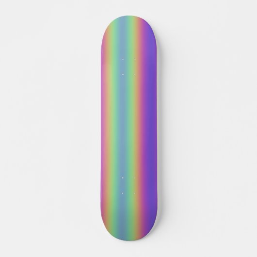 Neon Glow Rainbow Strip Skateboard (Vorne)