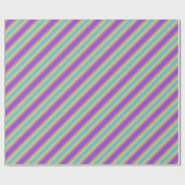 Neon Glow Rainbow Strip Wrapping Paper Geschenkpapier (Flach)