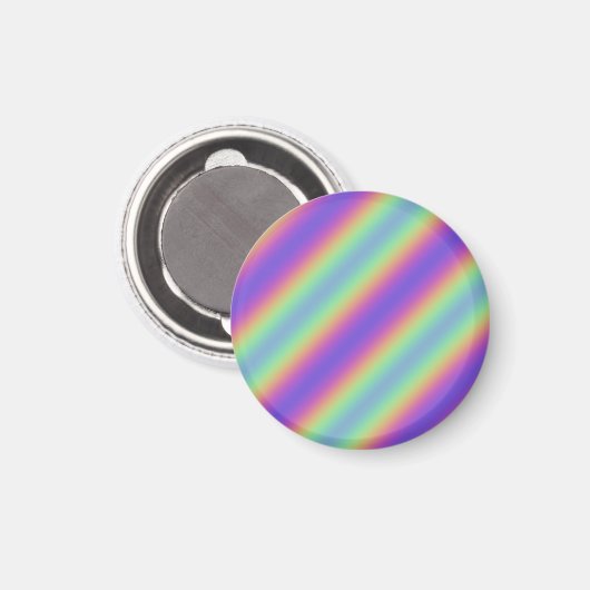 Neon Glow Rainbow Stripe Magnet (Vorderseite/Rückseite)