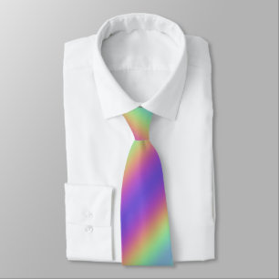 Neon Glow Rainbow Stripe Neck Tie Krawatte