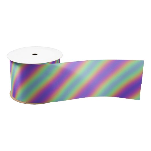 Neon Glow Rainbow Stripe Ribbon Satinband (Spule)