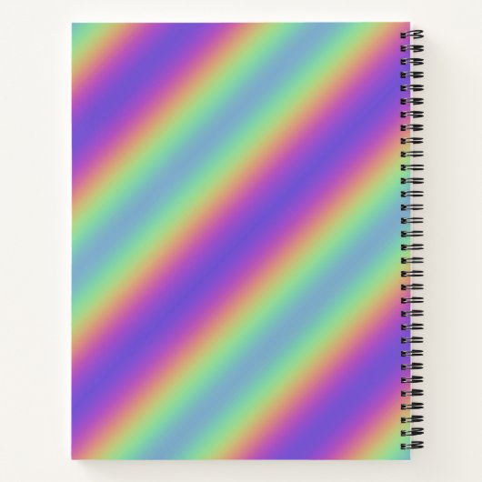 Neon Glow Rainbow Stripe Spiral Notebook Notizblock (Rückseite)
