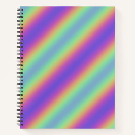 Neon Glow Rainbow Stripe Spiral Notebook Notizblock