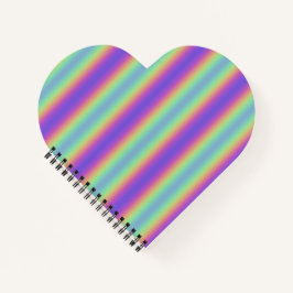Neon Glow Rainbow Stripe Spiral Notebook Notizblock