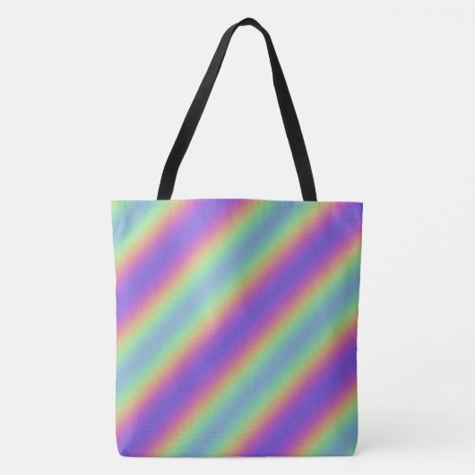 Neon Glow Rainbow Stripe Tasche (Vorderseite)