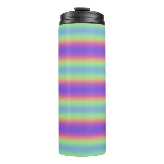Neon Glow Rainbow Stripe Thermal Tumbler Thermosbecher (Vorderseite)