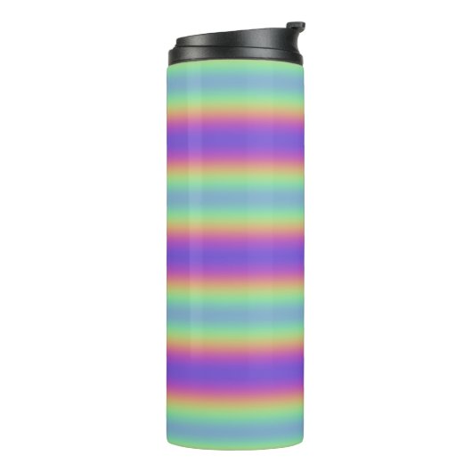 Neon Glow Rainbow Stripe Thermal Tumbler Thermosbecher (Nach links gedreht)