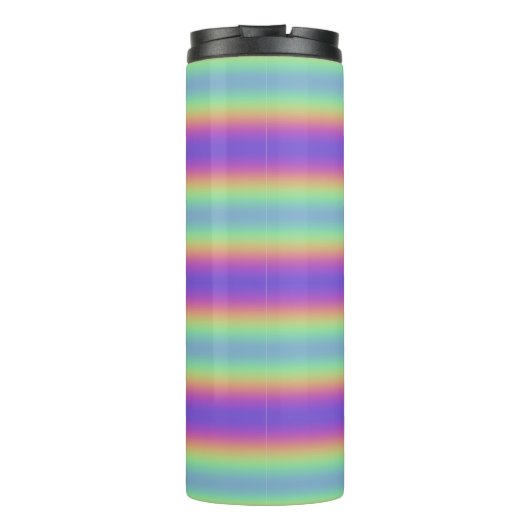 Neon Glow Rainbow Stripe Thermal Tumbler Thermosbecher (Rückseite)