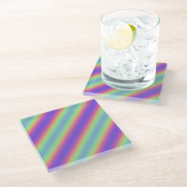 Neon Glow Rainbow Stripe Untersetzer