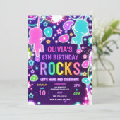 Neon Glow Rock Klettern Geburtstagsparty Einladung (Stehend Vorderseite)