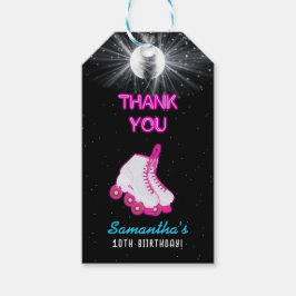 Neon Glow Roller Skaten Let's Roll Birthday Party Geschenkanhänger