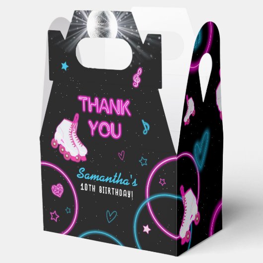Neon Glow Roller Skaten Let's Roll Birthday Party Geschenkschachtel (Geöffnet)