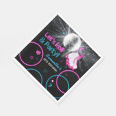 Neon Glow Roller Skaten Let's Roll Birthday Party Serviette (Ecke)