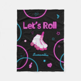 Neon Glow Roller Skaten Roll Girl Fleecedecke