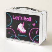 Neon Glow Roller Skaten Roll Metall Brotdose (Rückseite)