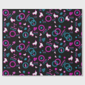 Neon Glow Roller Skaten Roll Pattern Geschenkpapier (Flach)