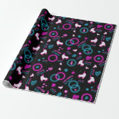Neon Glow Roller Skaten Roll Pattern Geschenkpapier (Ungerollt)