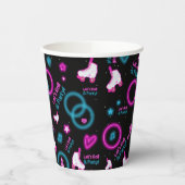 Neon Glow Roller Skaten Roll Pattern Pappbecher (Links)