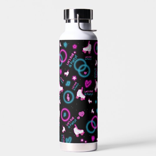 Neon Glow Roller Skaten Roll Pattern Trinkflasche (Links)