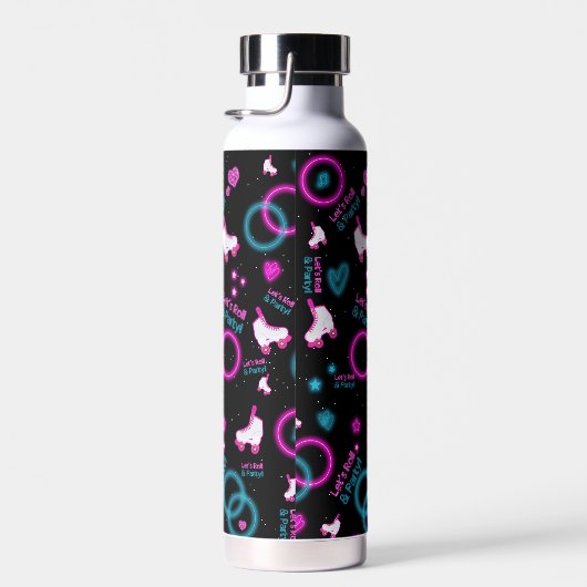 Neon Glow Roller Skaten Roll Pattern Trinkflasche (Rechts)