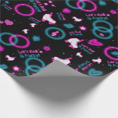 Neon Glow Roller Skating Let's Roll Pattern Geschenkpapier (Ecke)