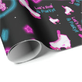 Neon Glow Roller Skating Let's Roll Pattern Geschenkpapier (Rolleneckpunkt)