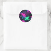 Neon Glow Runder Aufkleber (Tasche)