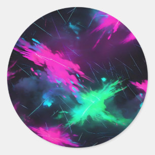 Neon Glow Runder Aufkleber
