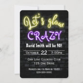 Neon Glow Sign auf Brick Einladung (Vorderseite)