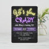 Neon Glow Sign auf Brick Wall Einladung (Stehend Vorderseite)