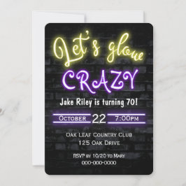 Neon Glow Sign auf Brick Wall Einladung