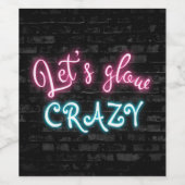 Neon Glow Sign auf Dunkle Brick Weinetikett (Einzelnes Label)