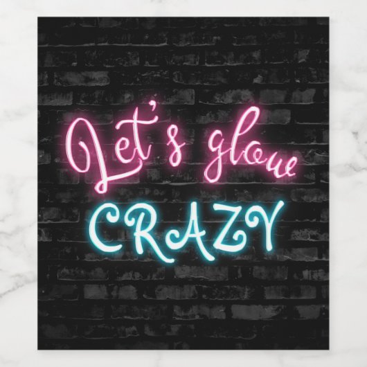 Neon Glow Sign auf Dunkle Brick Weinetikett (Einzelnes Label)