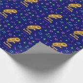 Neon Glow Singing Karaoke Name Birthday Geschenkpapier (Ecke)