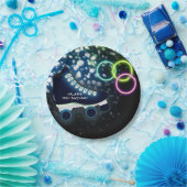 Neon Glow Skate Blue Birthday Party Skaten Pappteller (Party)