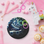 Neon Glow Skate Blue Birthday Party Skaten Pappteller (Party)