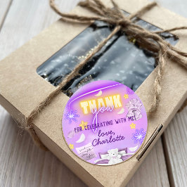 Neon Glow Sleepover Slumber Party Vielen Dank Runder Aufkleber