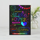 Neon Glow Slumme Party Einladung (Stehend Vorderseite)