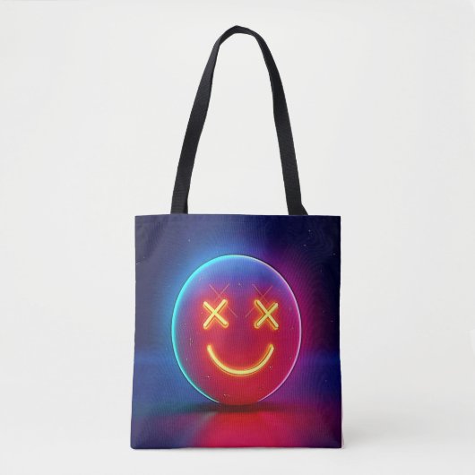 Neon Glow Smiley Tasche (Vorderseite)