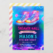 Neon Glow sneaker party invite Einladung (Vorne/Hinten)