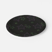 Neon Glow Stars Party Teller (Schrägansicht)